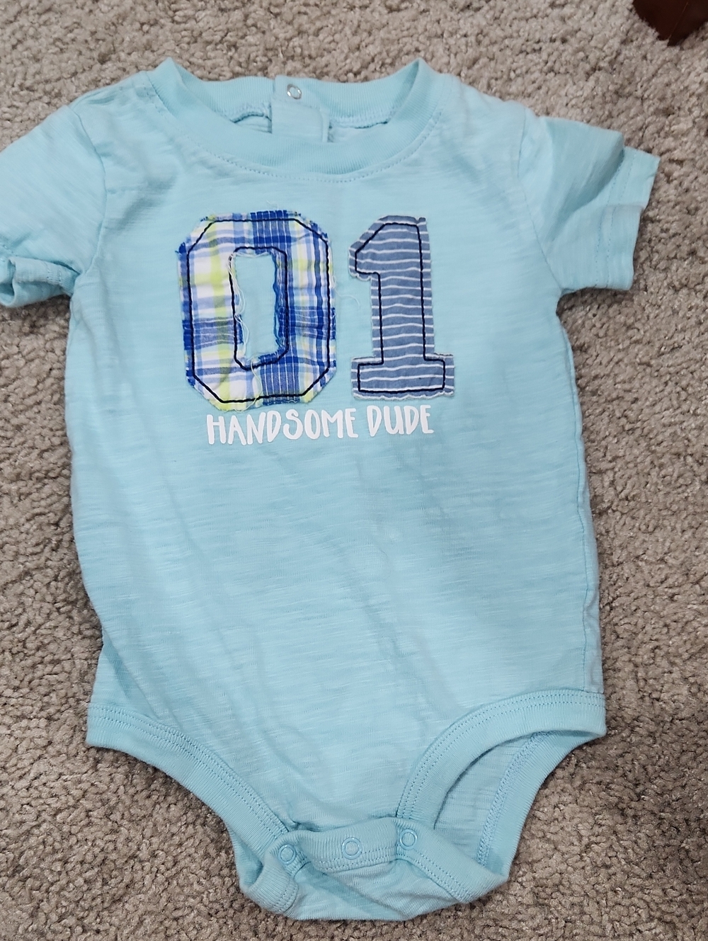Handsome Dude Light Blue Baby One-Piece Bodysuit